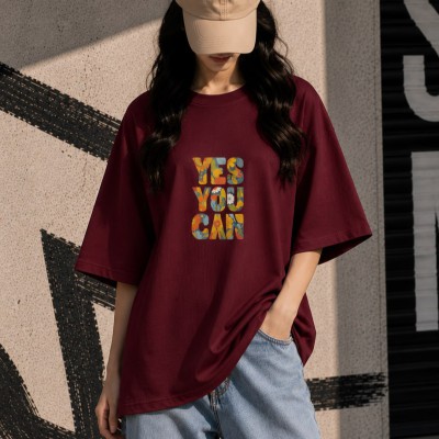 Premium Drop Shoulder T-Shirt for Women |Trendy Print Oversized Tee | Summer Friendly